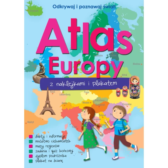 Książka ATLAS EUROPY Z NAKLEJKAMI I PLAKATEM Praca zbiorowa