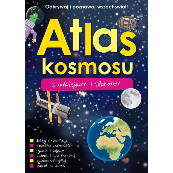 Książka Atlas kosmosu z naklejkami i plakatem praca zbiorowa
