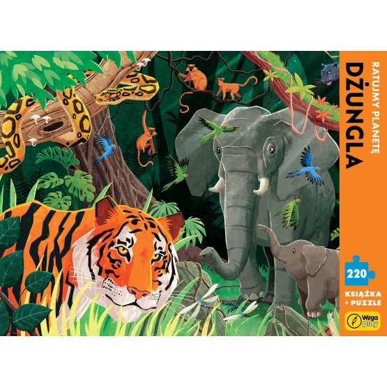Książka Dżungla. Puzzle 220 elementów + książka Ester Tomè
