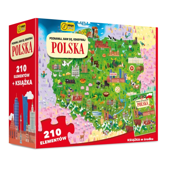 Książka Poznawaj, baw się, odkrywaj. Polska. Puzzle 210 elem. + książka Irena Trevisan