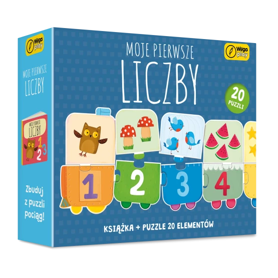 Gra wiosenne nowości wilgi z aktywnym czytaniea Moje pierwsze liczby. Puzzle + książka