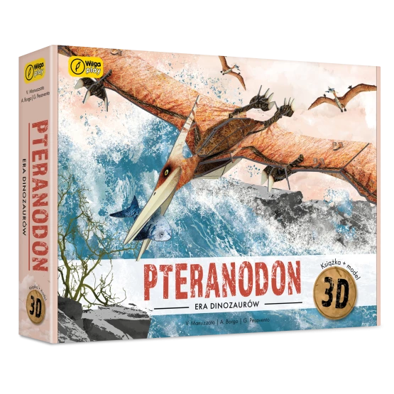 Gra wiosenne nowości wilgi z aktywnym czytaniea Pteranodon. Książka i puzzle 3D