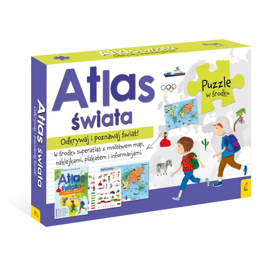 Książka Pakiet Atlas Świata: Atlas. Plakat z mapą. Puzzle praca zbiorowa