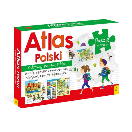 Książka Pakiet Atlas Polski: Atlas. Plakat z mapą. Puzzle praca zbiorowa