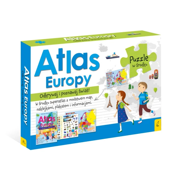 Książka Pakiet Atlas Europy: Atlas. Plakat z mapą. Puzzle  praca zbiorowa