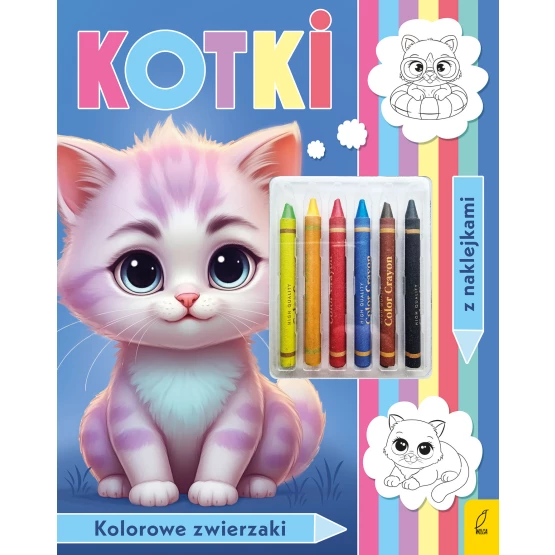 Książka Kolorowanka z kredkami. Kolorowe zwierzaki. Kotki Praca zbiorowa