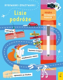 Rysowanki-zmazywanki ze ścieralnym flamstrem. Lisie podróże