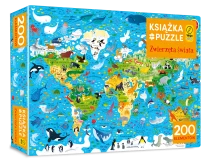 Zwierzęta świata. Puzzle 200 elementów + książka