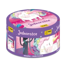 Nadia Fabris Na okrągło. Jednorożce. Duże puzzle + książka