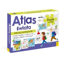 Pakiet Atlas Świata: Atlas. Plakat z mapą. Puzzle