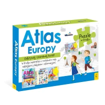 Pakiet Atlas Europy: Atlas. Plakat z mapą. Puzzle 