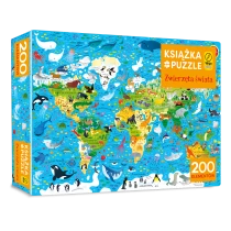 Zwierzęta świata. Puzzle 200 elementów + książka